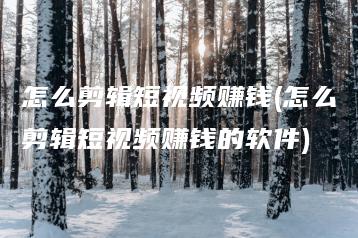 怎么剪辑短视频赚钱(怎么剪辑短视频赚钱的软件) | ae插件合集