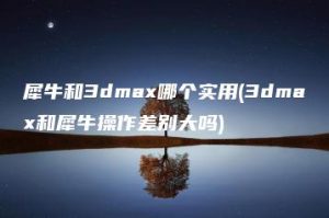 犀牛和3dmax哪个实用(3dmax和犀牛操作差别大吗) | ae插件合集