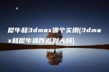 犀牛和3dmax哪个实用(3dmax和犀牛操作差别大吗) | ae插件合集