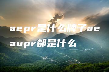 aepr是什么牌子aeaupr都是什么 | ae插件合集