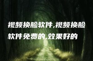 视频换脸软件,视频换脸软件免费的,效果好的 | ae插件合集