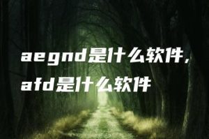 aegnd是什么软件,afd是什么软件 | ae插件合集