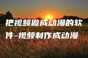 把视频做成动漫的软件-视频制作成动漫 | ae插件合集