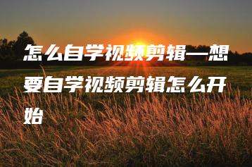 怎么自学视频剪辑—想要自学视频剪辑怎么开始 | ae插件合集
