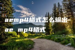 aemp4格式怎么输出-ae mp4格式 | ae插件合集