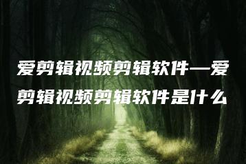 爱剪辑视频剪辑软件—爱剪辑视频剪辑软件是什么 | ae插件合集