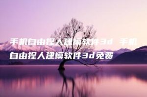 手机自由捏人建模软件3d 手机自由捏人建模软件3d免费 | ae插件合集