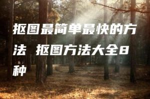 抠图最简单最快的方法 抠图方法大全8种 | ae插件合集