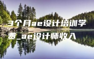 3个月ae设计培训学费_ae设计师收入 | ae插件合集