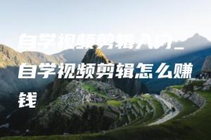 自学视频剪辑入门_自学视频剪辑怎么赚钱 | ae插件合集