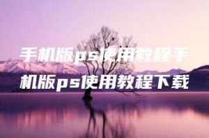 手机版ps使用教程手机版ps使用教程下载 | ae插件合集