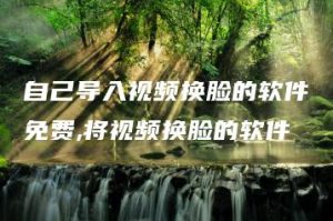 自己导入视频换脸的软件免费,将视频换脸的软件 | ae插件合集