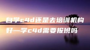自学c4d还是去培训机构好—学c4d需要报班吗 | ae插件合集