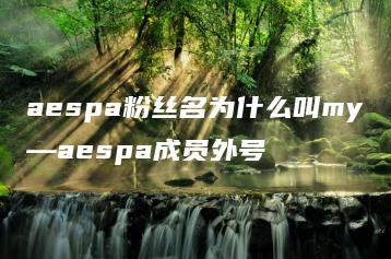 aespa粉丝名为什么叫my—aespa成员外号 | ae插件合集