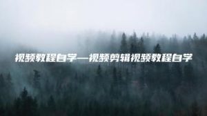 视频教程自学—视频剪辑视频教程自学 | ae插件合集