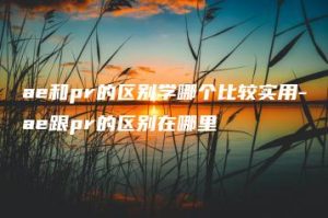 ae和pr的区别学哪个比较实用-ae跟pr的区别在哪里 | ae插件合集