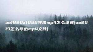 ae1920x1080导出mp4怎么设置(ae2019怎么导出mp4文件) | ae插件合集