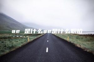 ae 是什么ae是什么职位 | ae插件合集