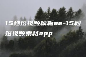 15秒短视频模板ae-15秒短视频素材app | ae插件合集