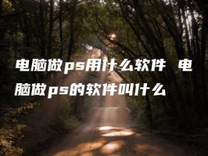 电脑做ps用什么软件 电脑做ps的软件叫什么 | ae插件合集