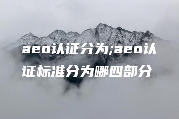 aeo认证分为;aeo认证标准分为哪四部分 | ae插件合集