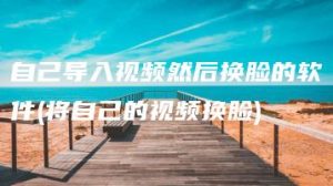 自己导入视频然后换脸的软件(将自己的视频换脸) | ae插件合集