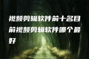 视频剪辑软件前十名目前视频剪辑软件哪个最好 | ae插件合集