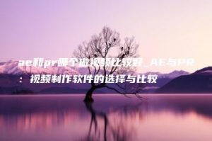ae和pr哪个做视频比较好_AE与PR：视频制作软件的选择与比较 | ae插件合集