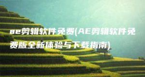 ae剪辑软件免费(AE剪辑软件免费版全新体验与下载指南) | ae插件合集