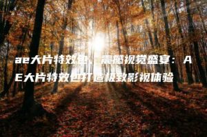 ae大片特效包、震撼视觉盛宴：AE大片特效包打造极致影视体验 | ae插件合集