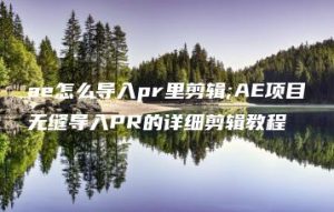ae怎么导入pr里剪辑;AE项目无缝导入PR的详细剪辑教程 | ae插件合集
