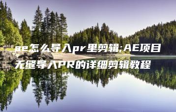 ae怎么导入pr里剪辑;AE项目无缝导入PR的详细剪辑教程 | ae插件合集
