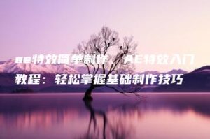 ae特效简单制作、AE特效入门教程：轻松掌握基础制作技巧 | ae插件合集