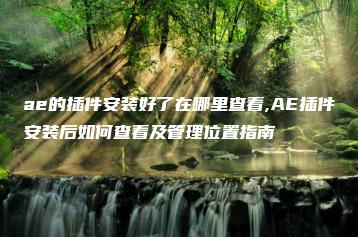 ae的插件安装好了在哪里查看,AE插件安装后如何查看及管理位置指南 | ae插件合集