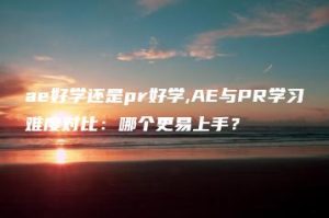 ae好学还是pr好学,AE与PR学习难度对比：哪个更易上手？ | ae插件合集