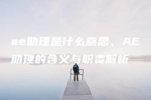 ae助理是什么意思、AE助理的含义与职责解析 | ae插件合集