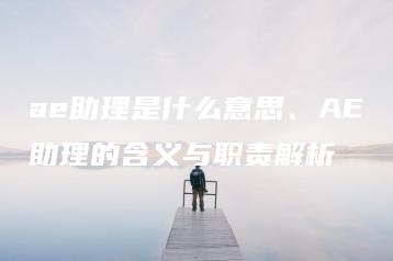 ae助理是什么意思、AE助理的含义与职责解析 | ae插件合集