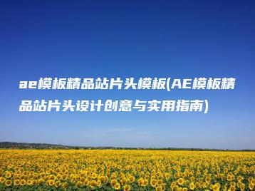 ae模板精品站片头模板(AE模板精品站片头设计创意与实用指南) | ae插件合集