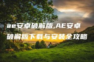 ae安卓破解版,AE安卓破解版下载与安装全攻略 | ae插件合集