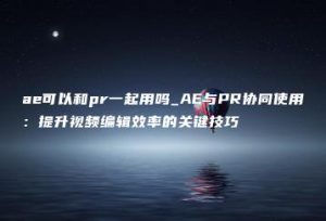 ae可以和pr一起用吗_AE与PR协同使用：提升视频编辑效率的关键技巧 | ae插件合集