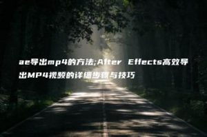 ae导出mp4的方法;After Effects高效导出MP4视频的详细步骤与技巧 | ae插件合集