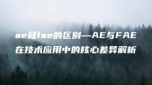 ae和fae的区别—AE与FAE在技术应用中的核心差异解析 | ae插件合集