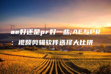 ae好还是pr好一些;AE与PR：视频剪辑软件选择大比拼 | ae插件合集