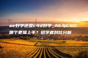 ae好学还是c4d好学_AE与C4D：哪个更易上手？初学者对比分析 | ae插件合集