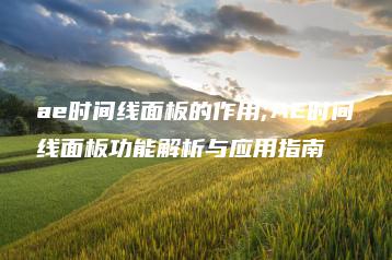 ae时间线面板的作用;AE时间线面板功能解析与应用指南 | ae插件合集