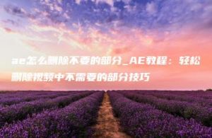 ae怎么删除不要的部分_AE教程：轻松删除视频中不需要的部分技巧 | ae插件合集