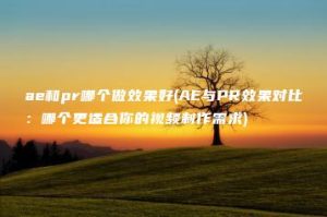 ae和pr哪个做效果好(AE与PR效果对比：哪个更适合你的视频制作需求) | ae插件合集