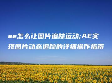 ae怎么让图片追踪运动;AE实现图片动态追踪的详细操作指南 | ae插件合集