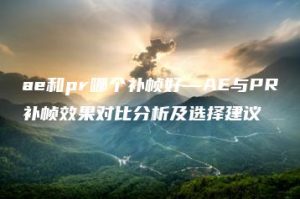 ae和pr哪个补帧好—AE与PR补帧效果对比分析及选择建议 | ae插件合集