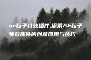 ae粒子特效插件,探索AE粒子特效插件的创意应用与技巧 | ae插件合集